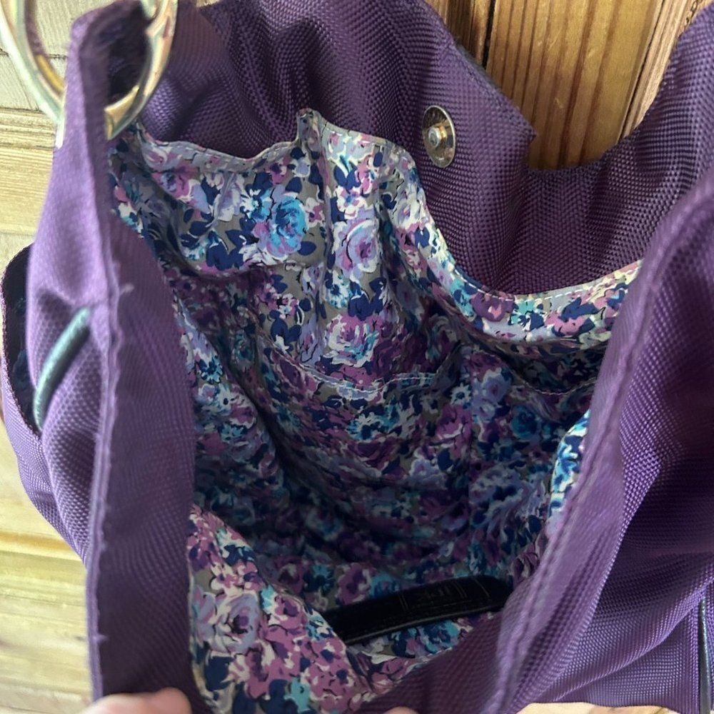JPK Paris 75 Purple Shoulder Bag Gold Hardware Boho Slouchy Purse - Flawed - Picture 10 of 14